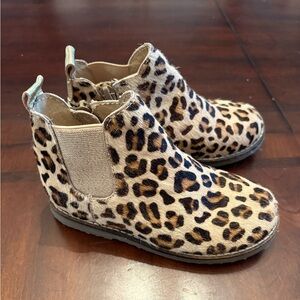 Mini Boden size 27 Kids Leopard Haircalf Chelsea Boots
